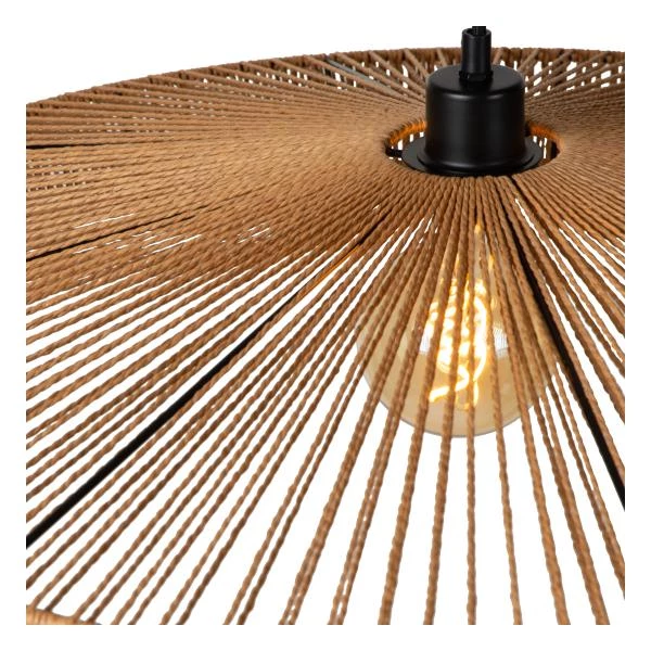 Lucide YUNKAI - Lámpara colgante - Ø 70 cm - 1xE27 - Natural - detalle 1